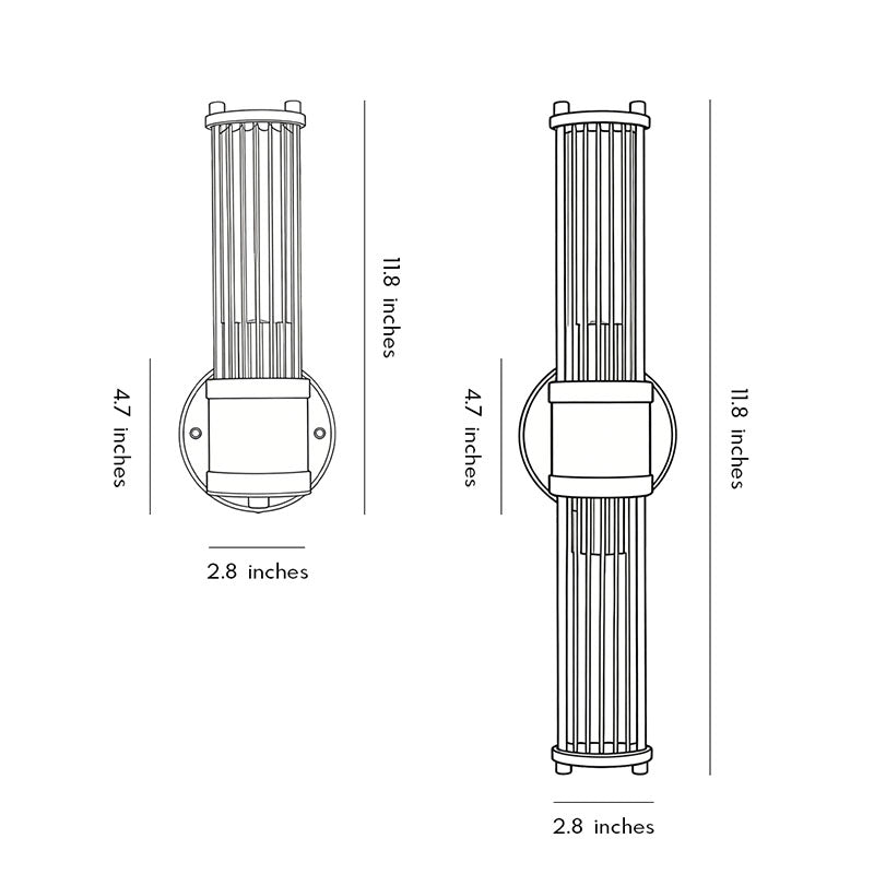 Zaevia Lyra Modern Fluted Glass Wall Sconce - Lighting > Wall Lights > Wall Sconces > Up & Down Wall Sconces | Zaevia