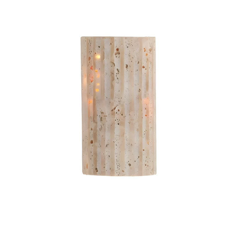 Lyra Fluted Travertine Wall Sconce