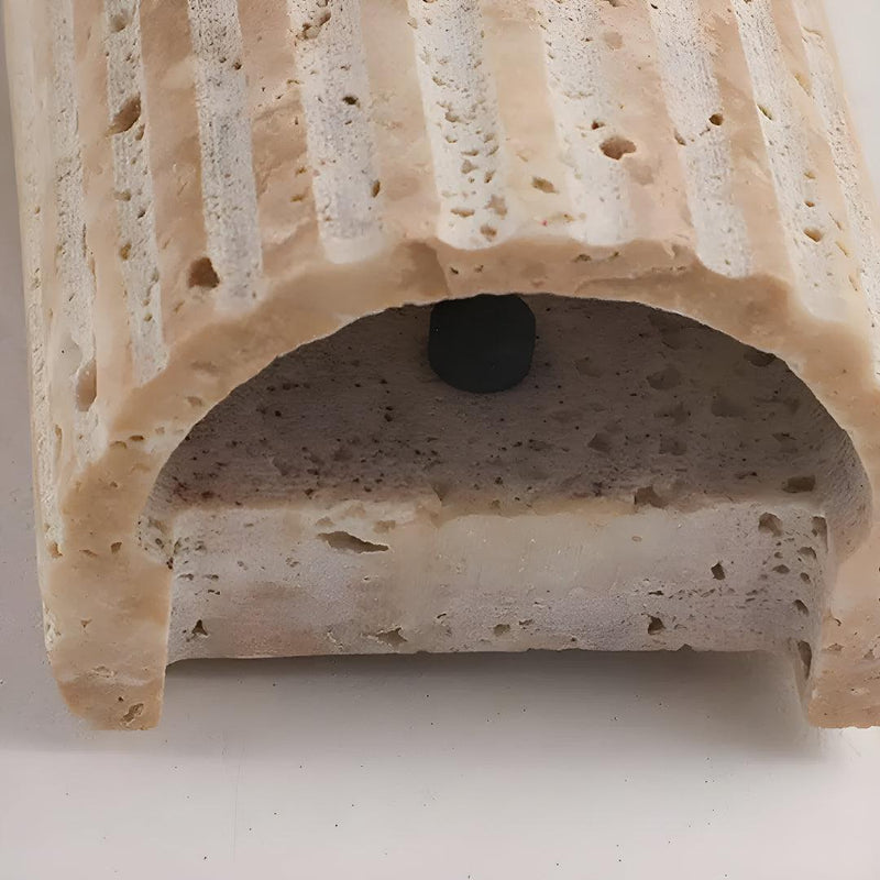 Lyra Fluted Travertine Wall Sconce