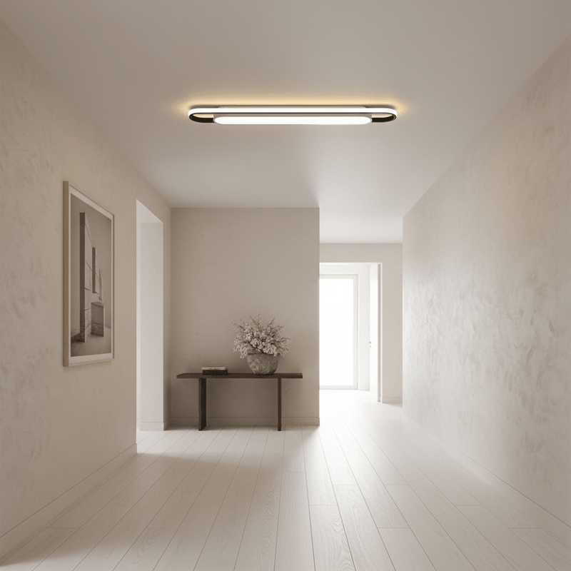 Minimalist Capsule LED Ceiling Light with Halo Backlight - Ceiling Light | Zaevia