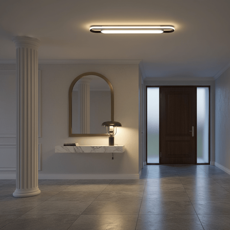 Minimalist Capsule LED Ceiling Light with Halo Backlight - Ceiling Light | Zaevia