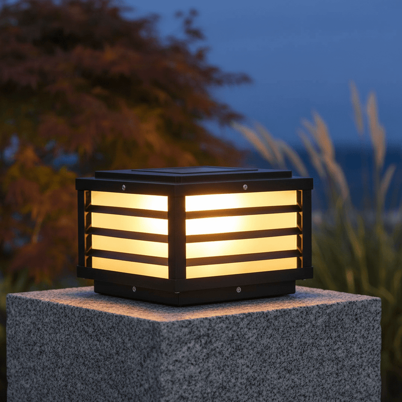 Modern Louvered Square Pillar Light - Pathway Light | Zaevia
