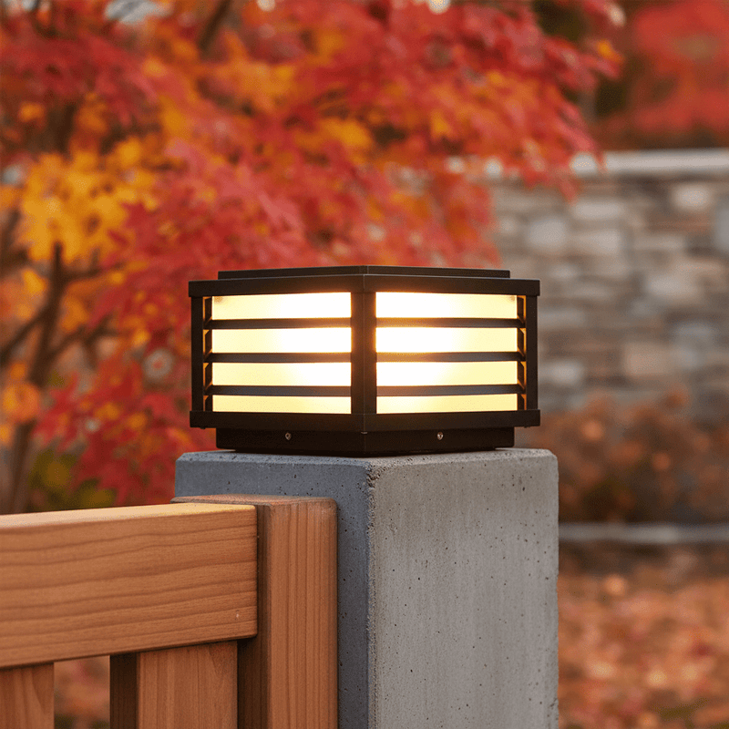 Modern Louvered Square Pillar Light - Pathway Light | Zaevia