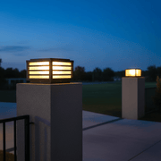 Modern Louvered Square Pillar Light - Pathway Light | Zaevia