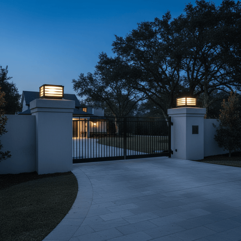 Modern Louvered Square Pillar Light - Pathway Light | Zaevia