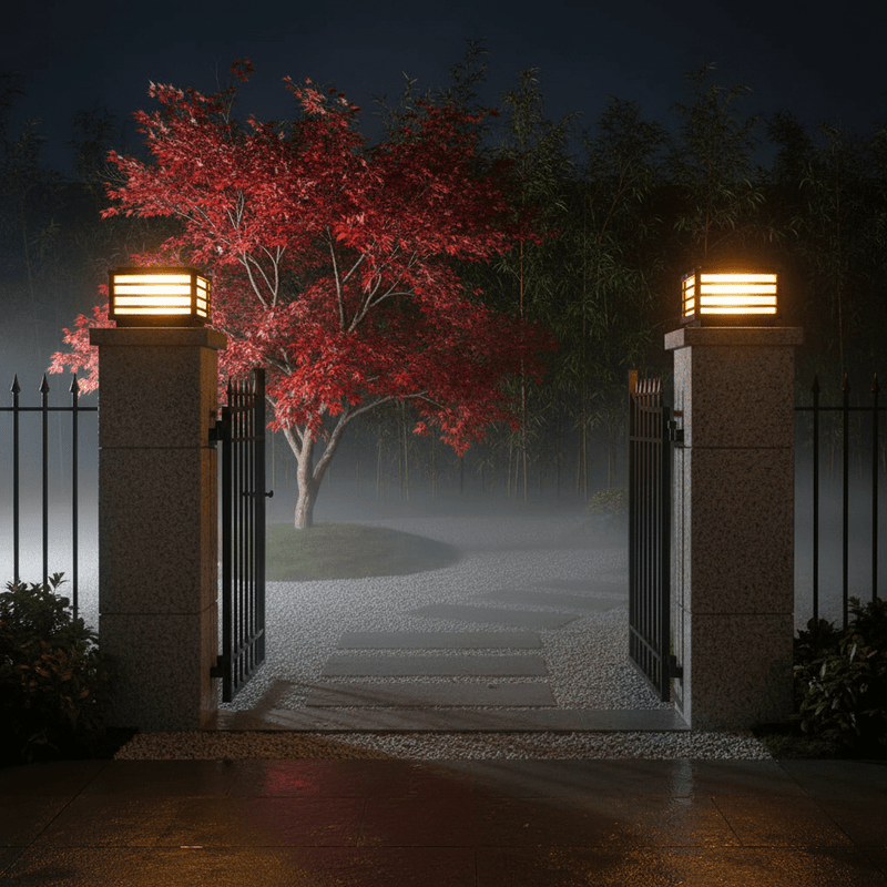Modern Louvered Square Pillar Light - Pathway Light | Zaevia