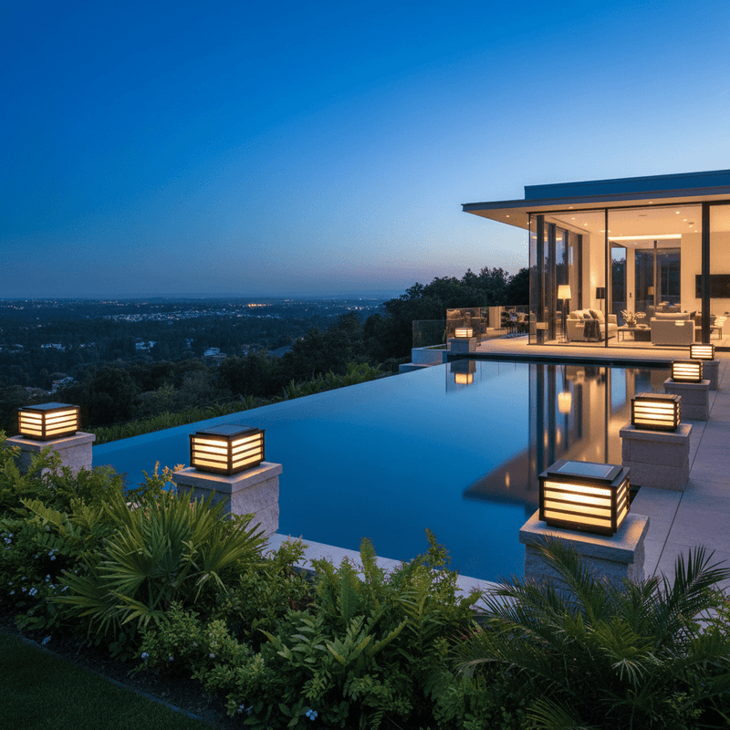 Modern Louvered Square Pillar Light - Pathway Light | Zaevia