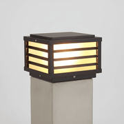 Modern Louvered Square Pillar Light - Pathway Light | Zaevia
