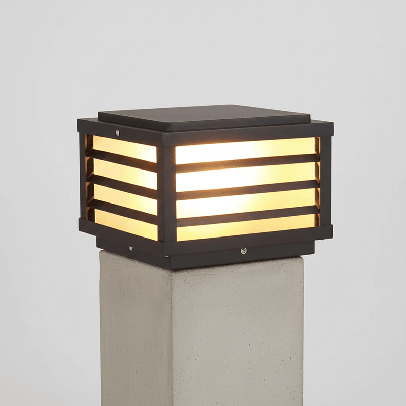 Modern Louvered Square Pillar Light - Pathway Light | Zaevia