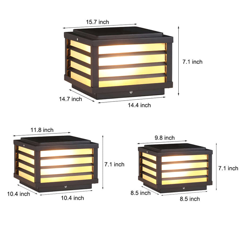 Modern Louvered Square Pillar Light - Pathway Light | Zaevia