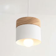 Nordic Wood & Metal Cylinder Pendant Light - Pendant Light | Zaevia