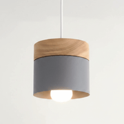 Nordic Wood & Metal Cylinder Pendant Light - Pendant Light | Zaevia
