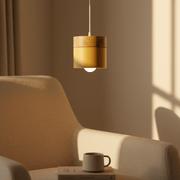 Nordic Wood & Metal Cylinder Pendant Light - Pendant Light | Zaevia