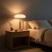 Zaevia Olivane Fluted Glass Lamp: Brass & Walnut Architectural Accent - Table Lamp | Zaevia