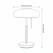 Zaevia Olivane Fluted Glass Lamp: Brass & Walnut Architectural Accent - Table Lamp | Zaevia
