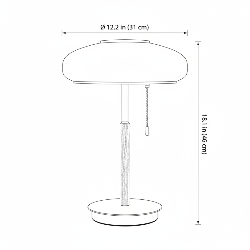 Zaevia Olivane Fluted Glass Lamp: Brass & Walnut Architectural Accent - Table Lamp | Zaevia