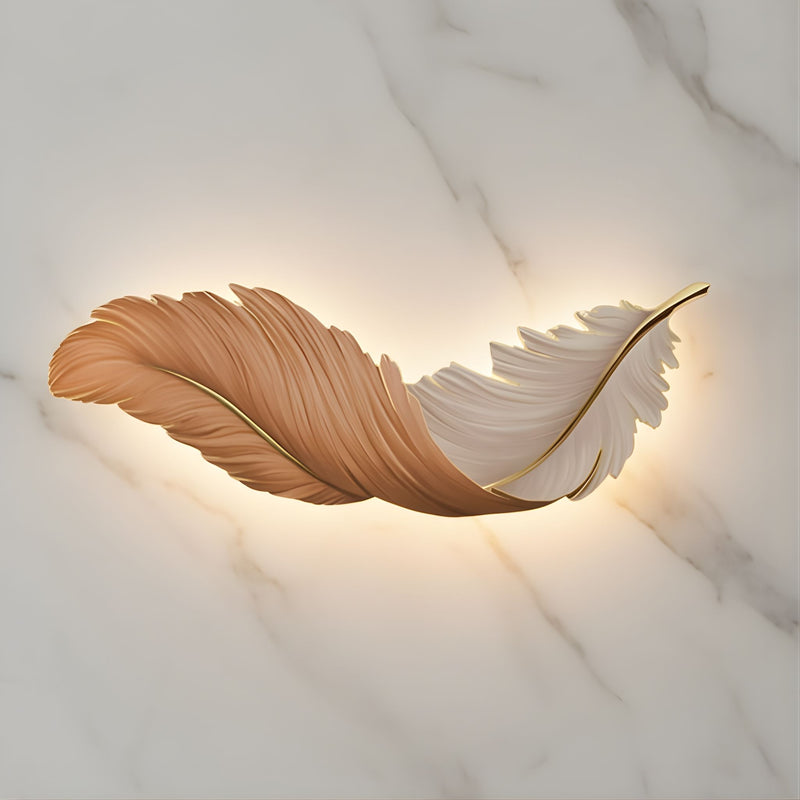 Zaevia Sculptural Feather Wall Light USB Rechargeable LED Art Deco Decorative Sconce - wall light | Zaevia