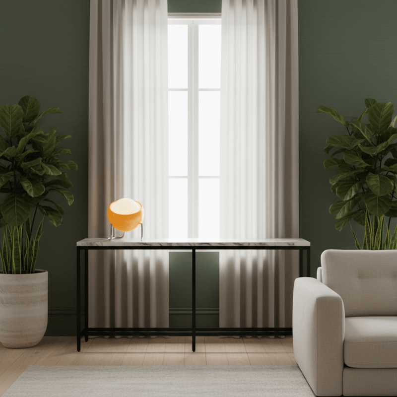 Zaevia Orbit: Mid - Century Orb Table Lamp - Table Lamp | Zaevia
