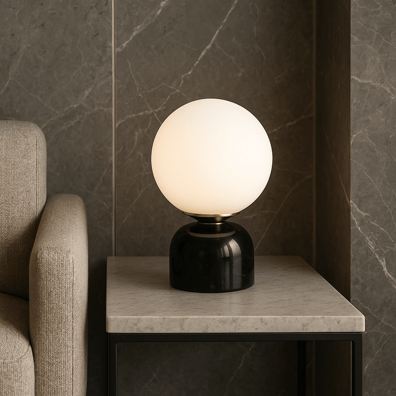 Zaevia Orb: Minimalist Marble Table Lamp - Table Lamp | Zaevia