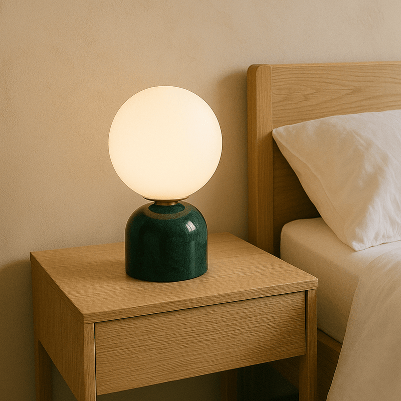 Zaevia Orb: Minimalist Marble Table Lamp - Table Lamp | Zaevia