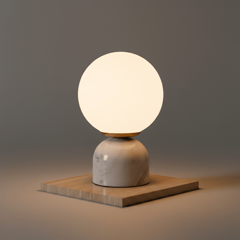 Zaevia Orb: Minimalist Marble Table Lamp - Table Lamp | Zaevia