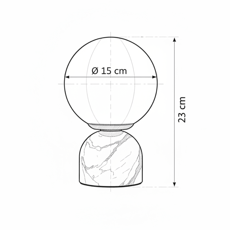 Zaevia Orb: Minimalist Marble Table Lamp - Table Lamp | Zaevia