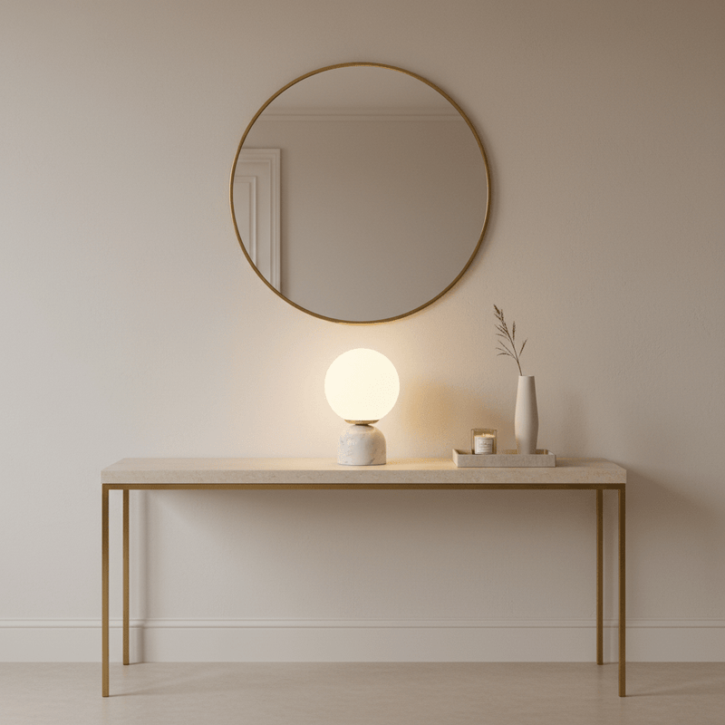 Zaevia Orb: Minimalist Marble Table Lamp - Table Lamp | Zaevia
