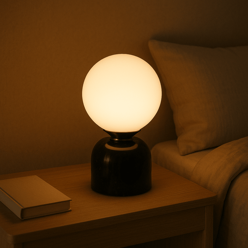 Zaevia Orb: Minimalist Marble Table Lamp - Table Lamp | Zaevia