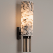 Zaevia Alabaster: Pillar Marble Sconce - Wall Light | Zaevia