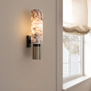 Zaevia Alabaster: Pillar Marble Sconce - Wall Light | Zaevia