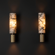 Zaevia Alabaster: Pillar Marble Sconce - Wall Light | Zaevia