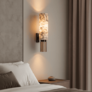 Zaevia Alabaster: Pillar Marble Sconce - Wall Light | Zaevia