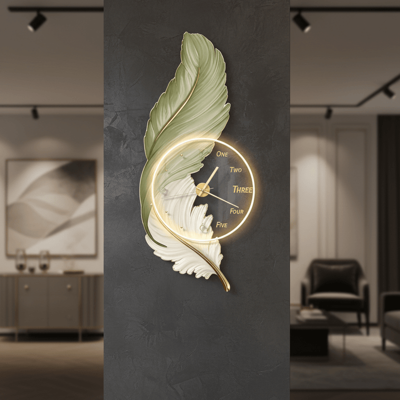 Zaevia Plume Sculptural LED Wall Lamp | Modern Backlit Ambient Timepiece - Wall Light | Zaevia