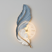 Zaevia Plume Sculptural LED Wall Lamp | Modern Backlit Ambient Timepiece - Wall Light | Zaevia