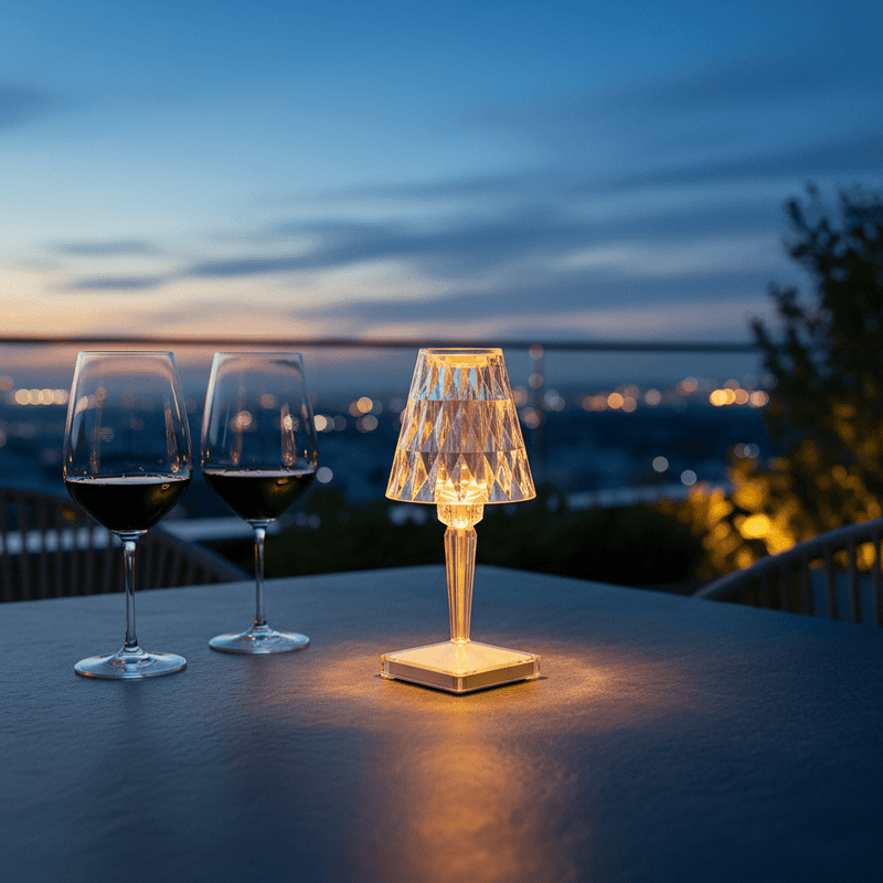 Zaevia Lucent Prism Cordless Crystal Table Lamp - Table lamp | Zaevia