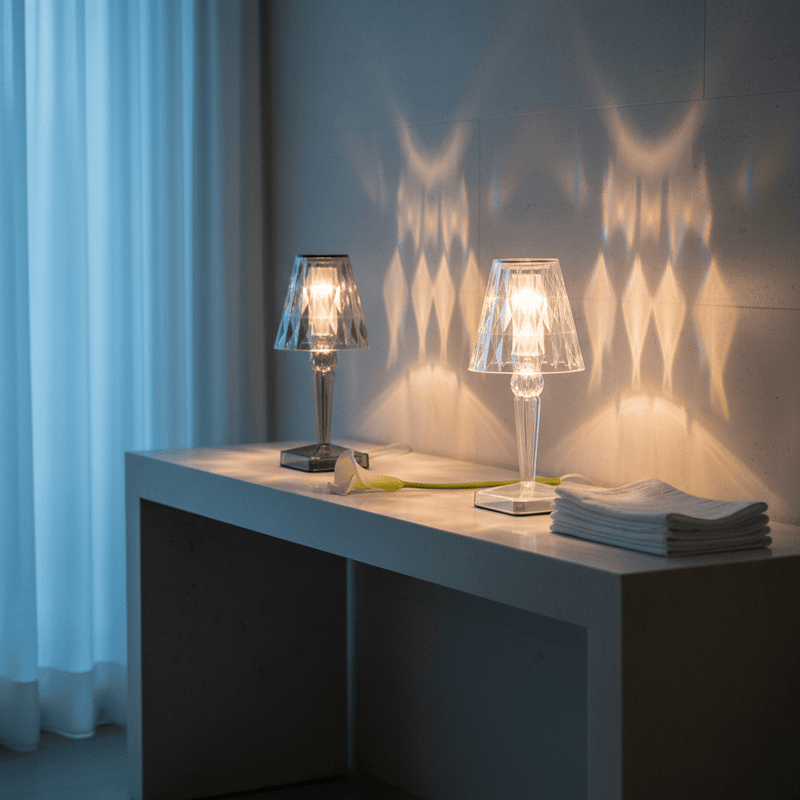 Zaevia Lucent Prism Cordless Crystal Table Lamp - Table lamp | Zaevia