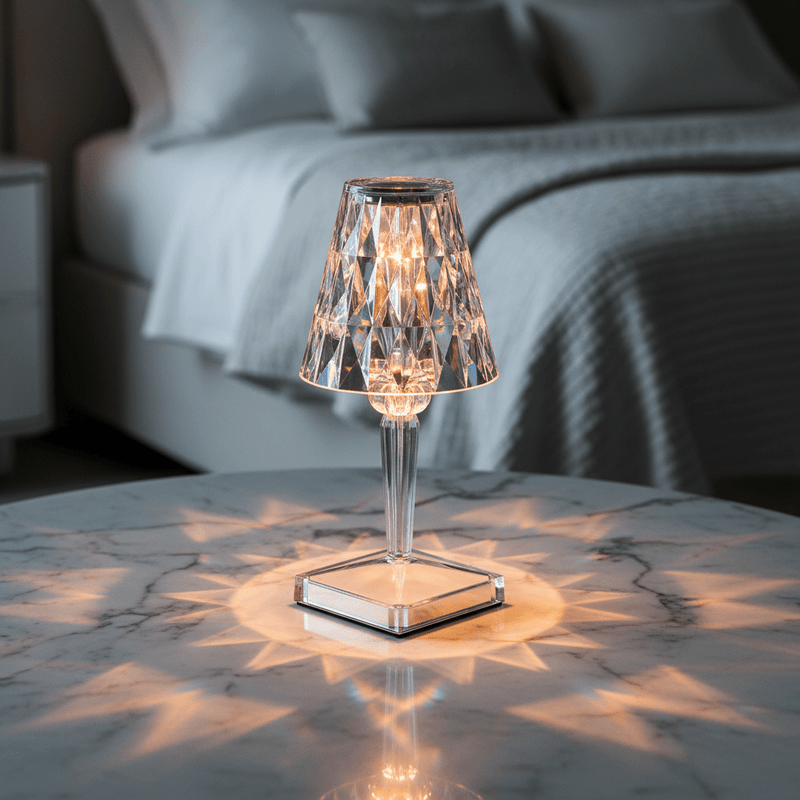 Zaevia Lucent Prism Cordless Crystal Table Lamp - Table lamp | Zaevia