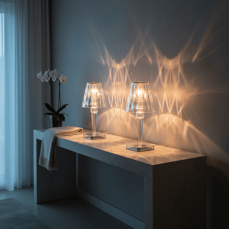 Zaevia Lucent Prism Cordless Crystal Table Lamp - Table lamp | Zaevia