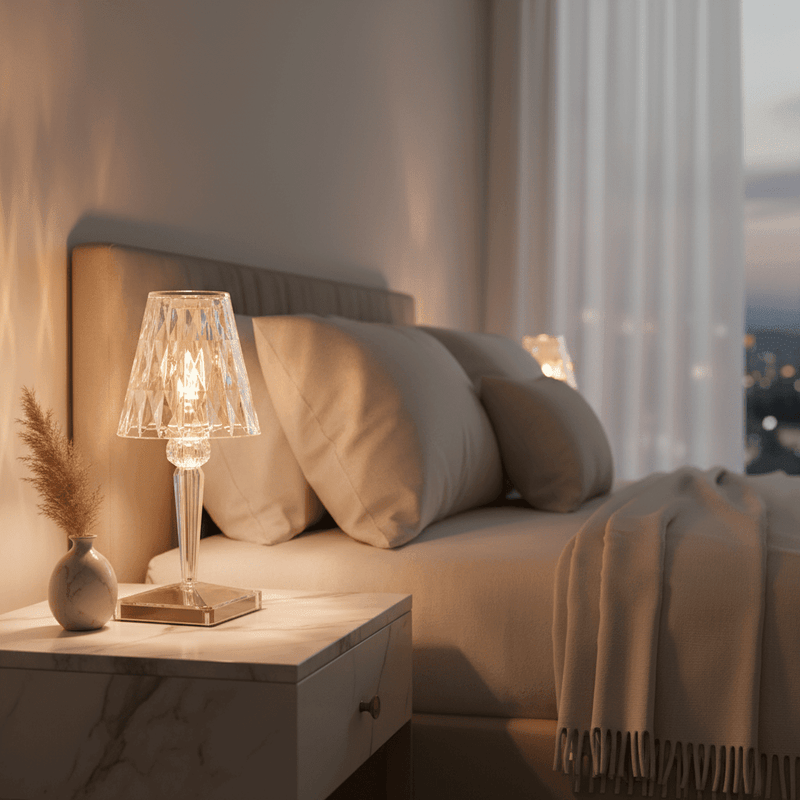 Zaevia Lucent Prism Cordless Crystal Table Lamp - Table lamp | Zaevia