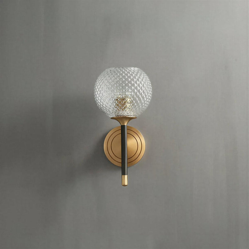 Quilted Glass Globe Wall Sconce