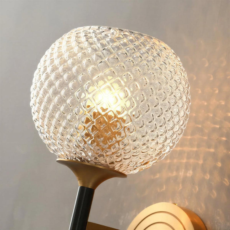 Quilted Glass Globe Wall Sconce