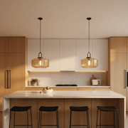 Retro Ribbed Glass Mid Century Pendant Light - Pendant Light | Zaevia