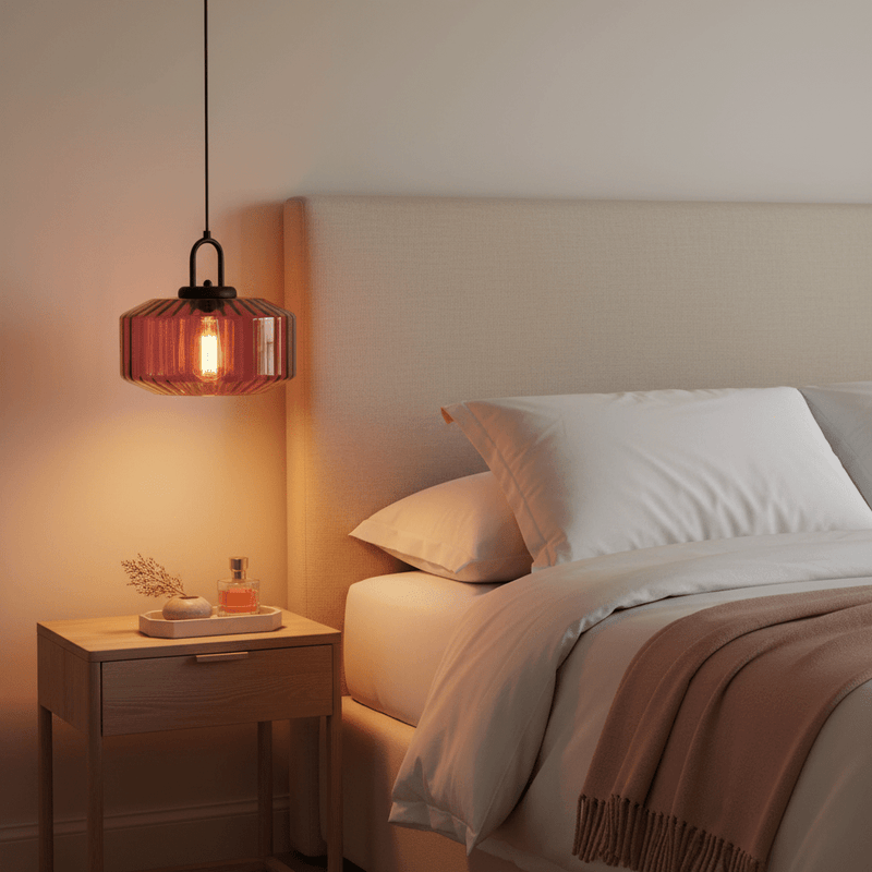 Retro Ribbed Glass Mid Century Pendant Light - Pendant Light | Zaevia