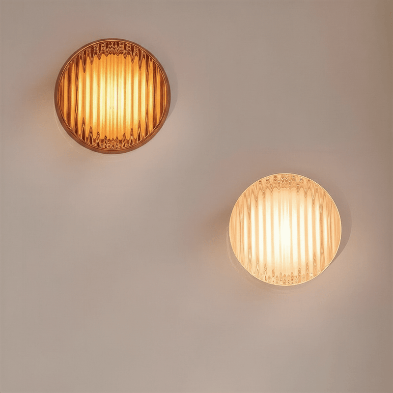 Fluted Wave Round Wall Sconce - Wall Light | Zaevia