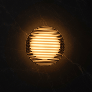 Fluted Wave Round Wall Sconce - Wall Light | Zaevia