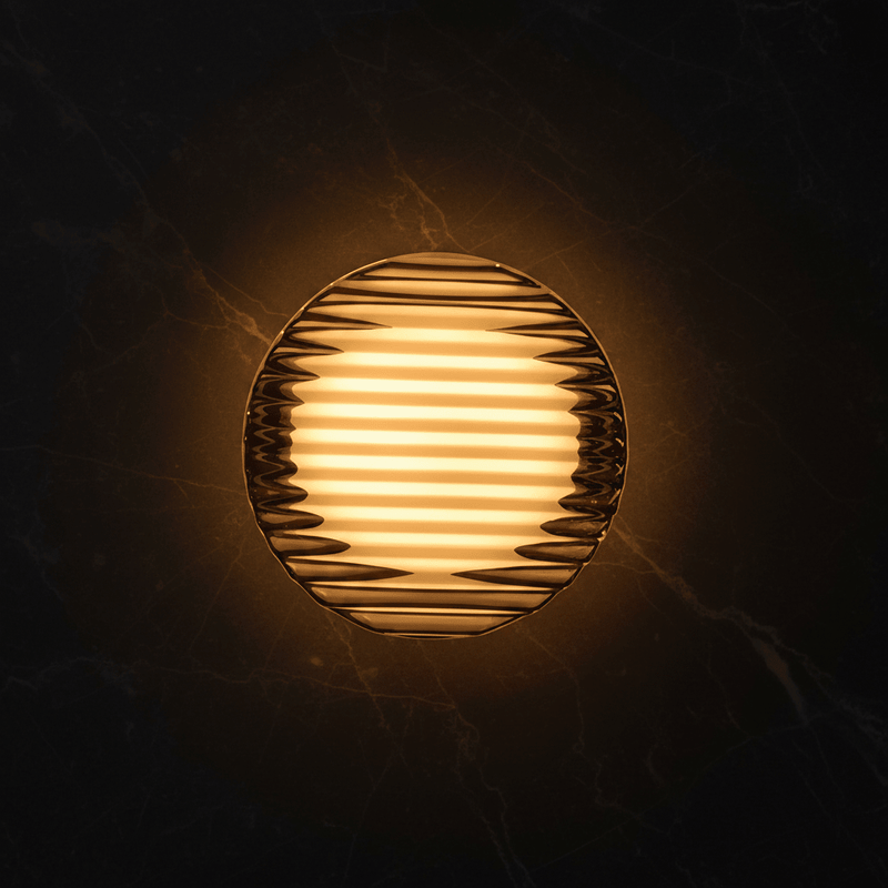 Fluted Wave Round Wall Sconce - Wall Light | Zaevia