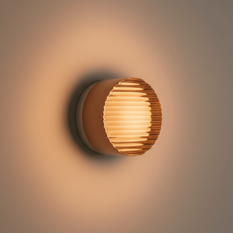 Fluted Wave Round Wall Sconce - Wall Light | Zaevia