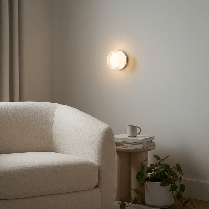 Fluted Wave Round Wall Sconce - Wall Light | Zaevia