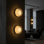 Fluted Wave Round Wall Sconce - Wall Light | Zaevia