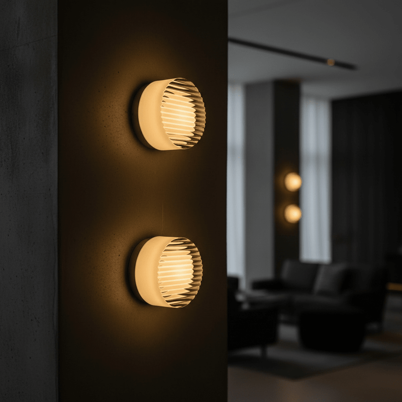 Fluted Wave Round Wall Sconce - Wall Light | Zaevia